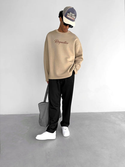 Oversize Respective Sweatshirt Brown