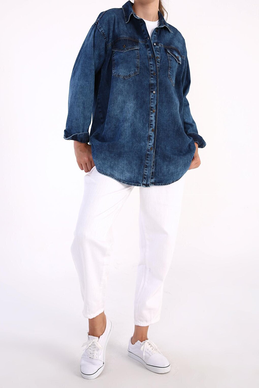 Medium Blue Pocket Denim Shirt