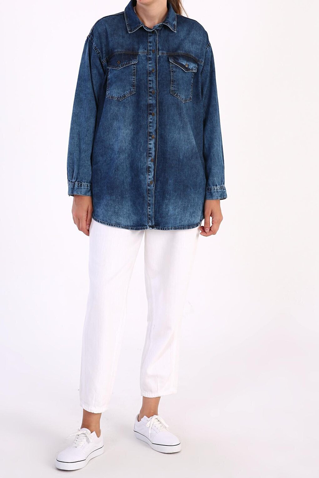 Medium Blue Pocket Denim Shirt