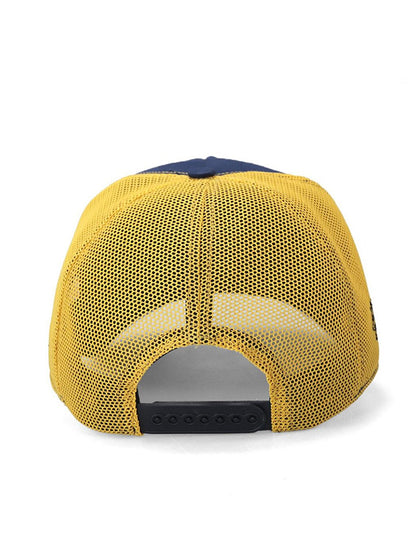 V1 Trucker Canary - Unisex Navy Blue-Yellow Hat (Cap) with 1 Code Logo