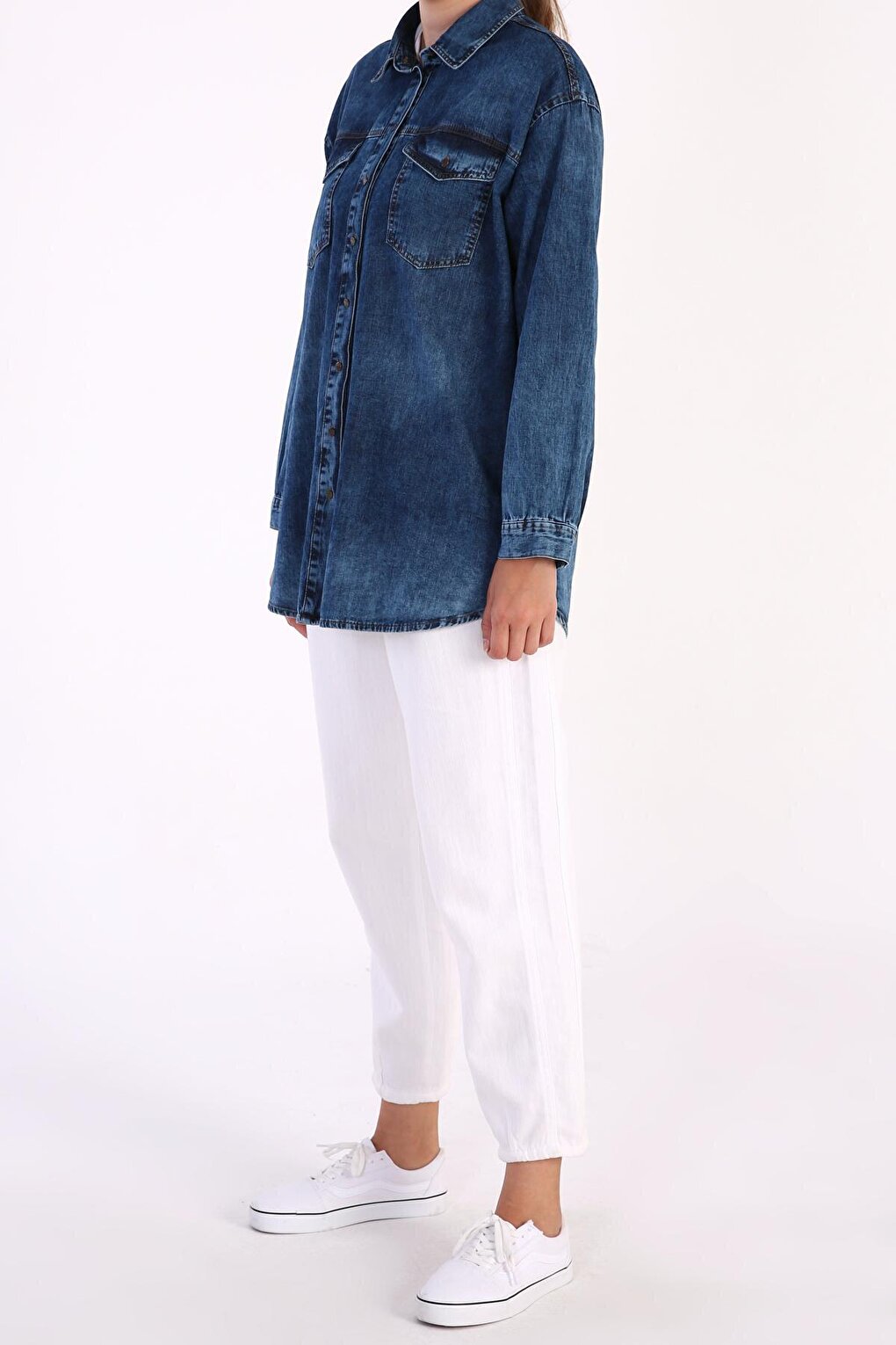 Medium Blue Pocket Denim Shirt