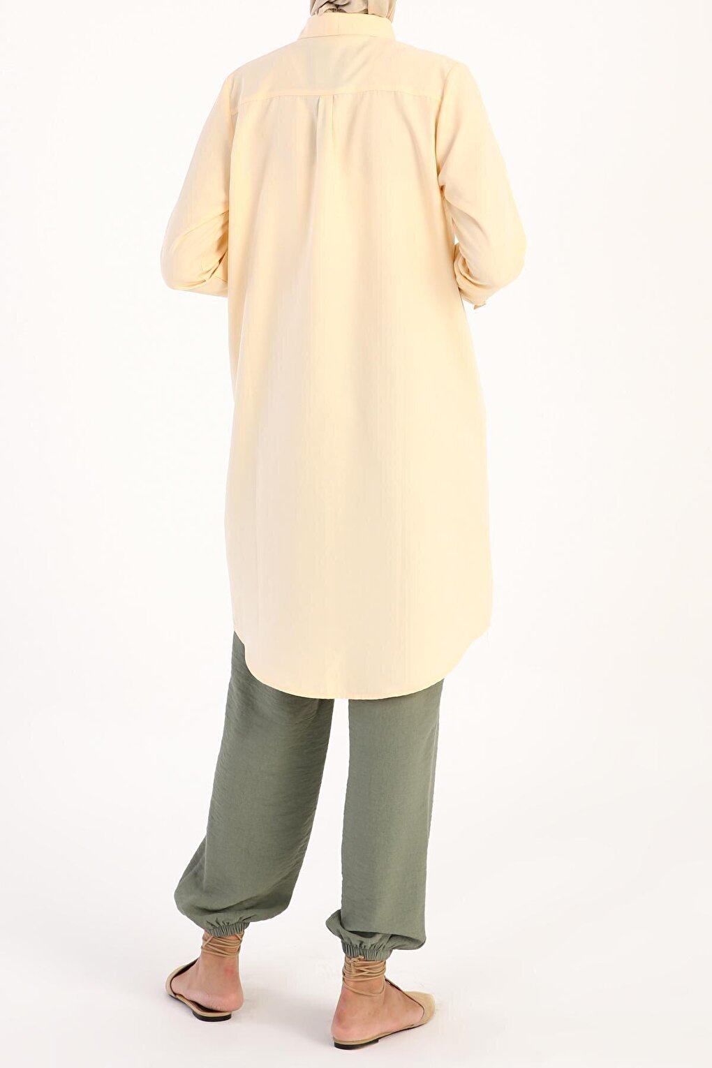 Yellow Hidden Placket Basic Shirt Tunic