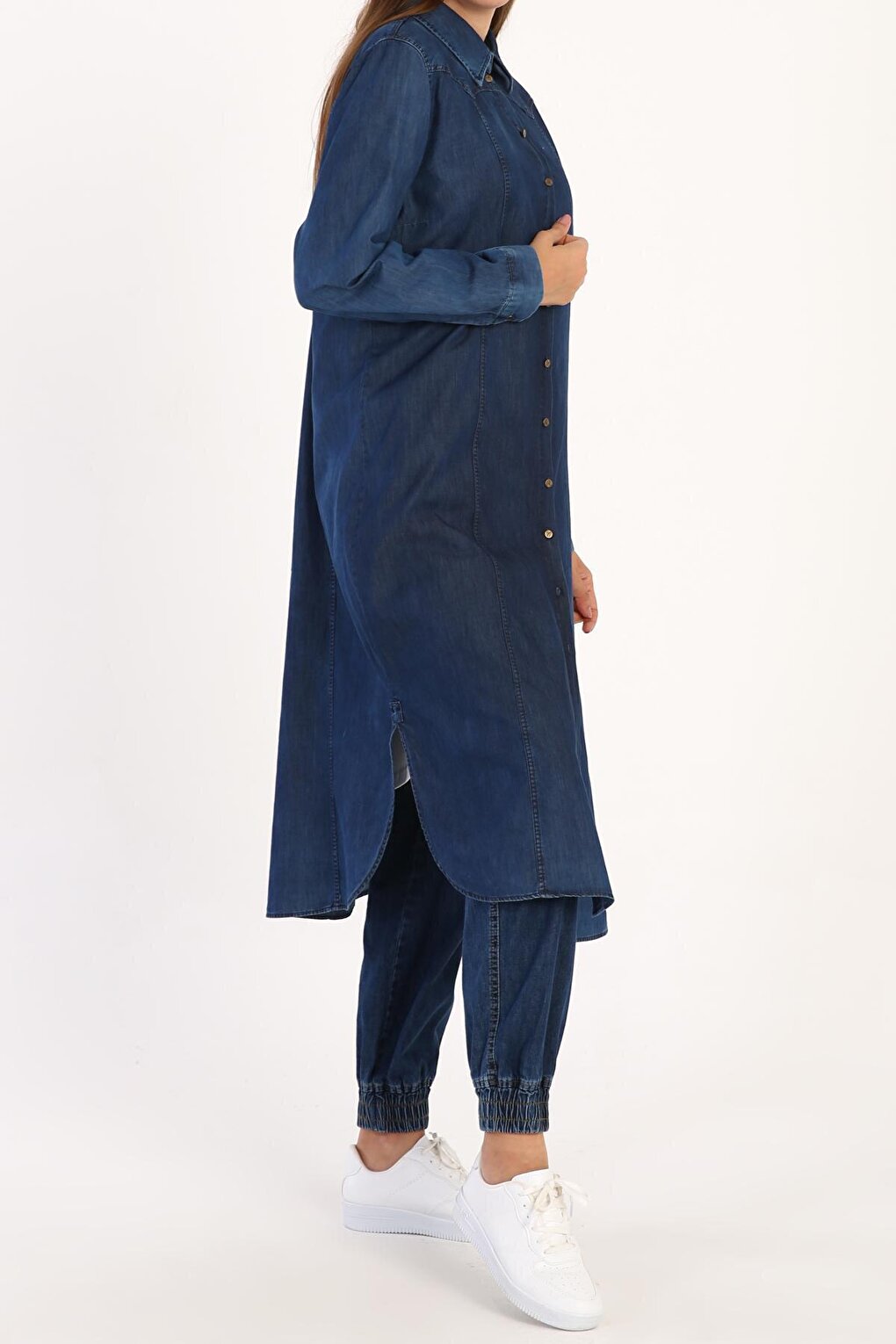 Medium Blue Piece Denim Shirt Tunic