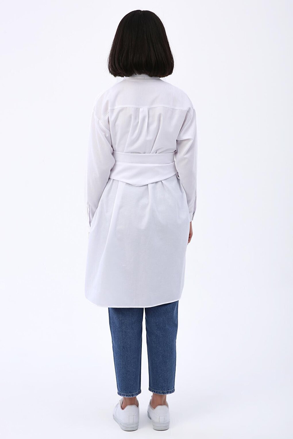 Comfortable Fit Shirt Tunic with White Belt