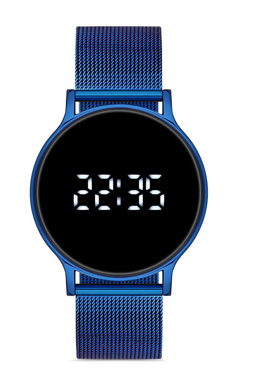 Women's Dark Blue Wicker Digital LED Wristwatch Apwg026104