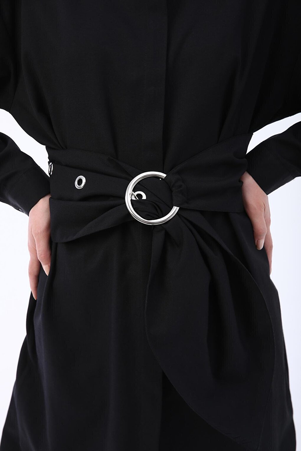 Comfortable Fit Shirt Tunic with Black Belt