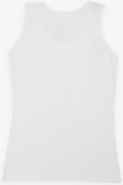 Boy's Undershirt Wide Strap Ribbed White (Ages 3-11)