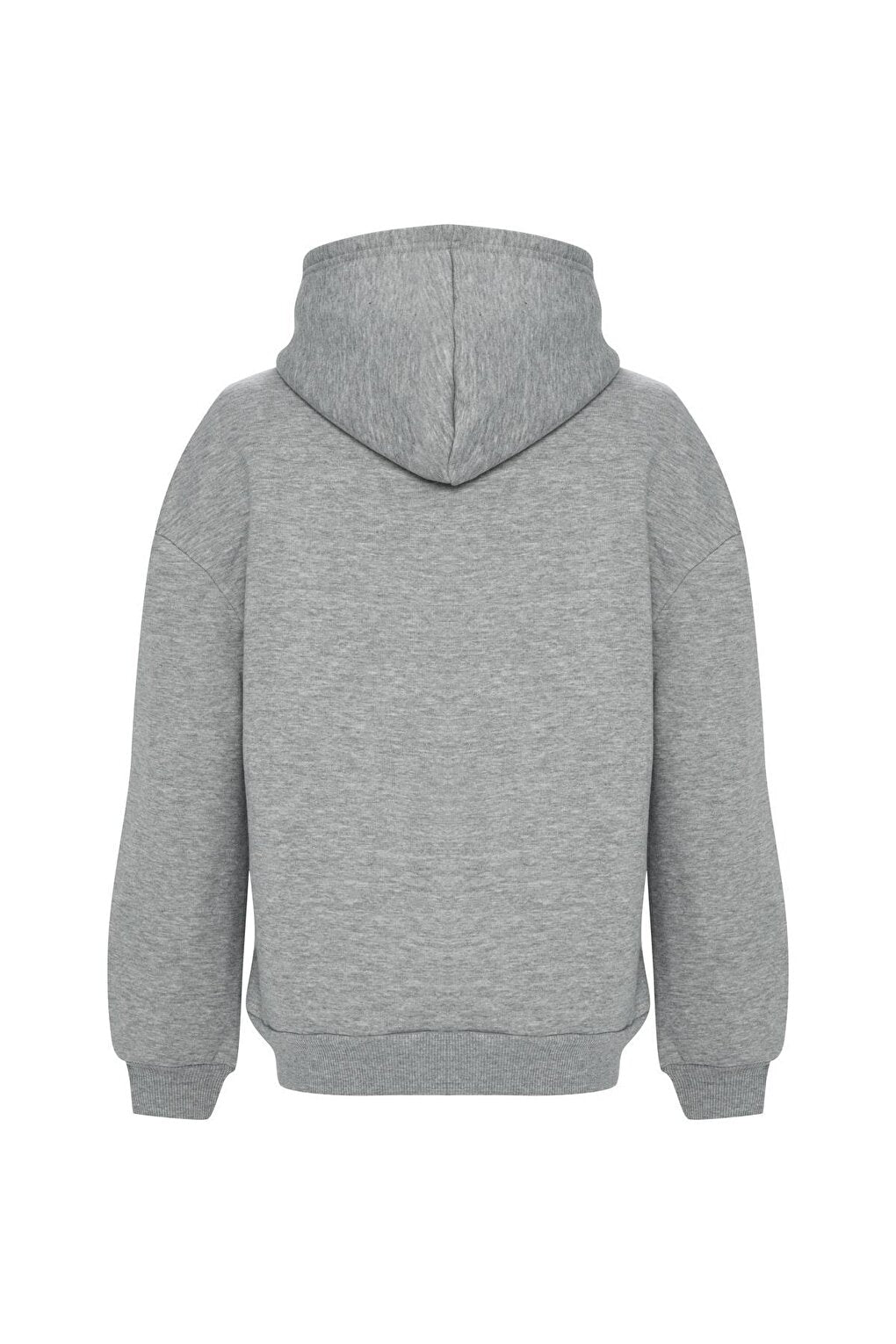 Printed Solid Color Sweatshirt -Grey