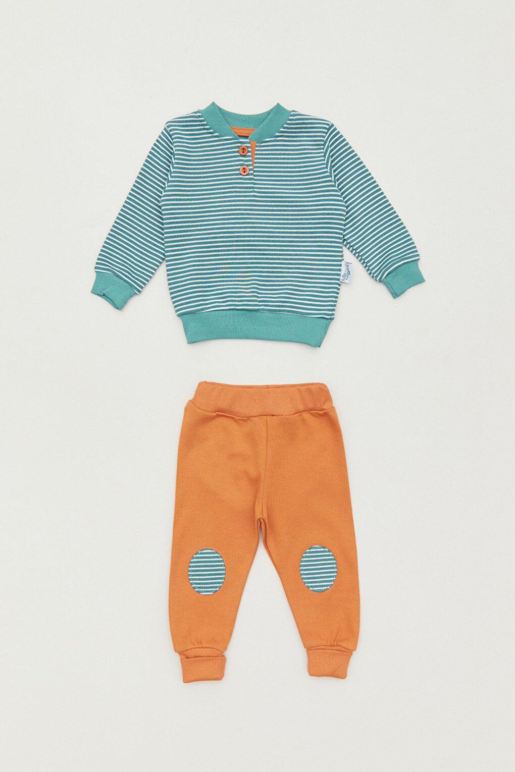 Striped Crew Neck Baby Boy Suit