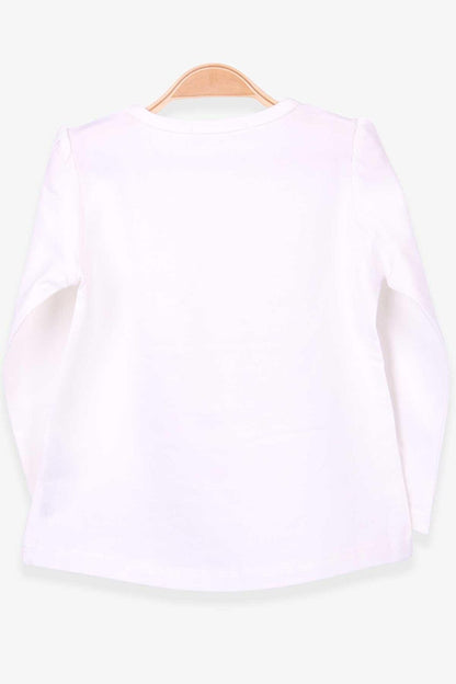 Girl's Long Sleeve T-Shirt Unicorn Ecru (Age 2-6)