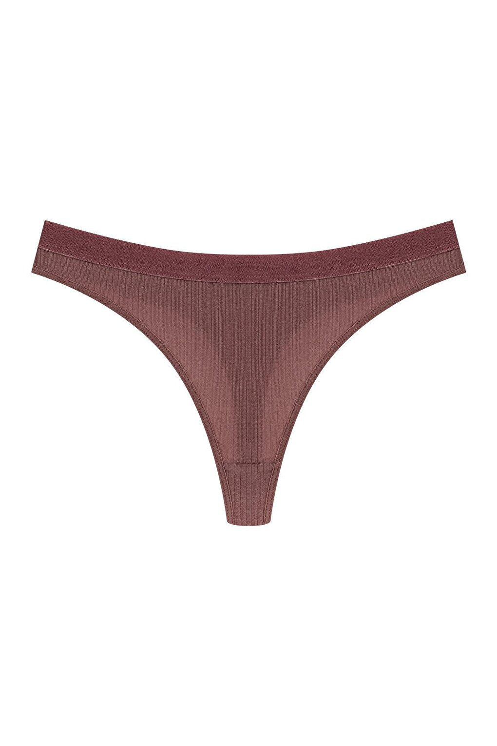 Cotton Ribbed Textured Women's Thong Panties