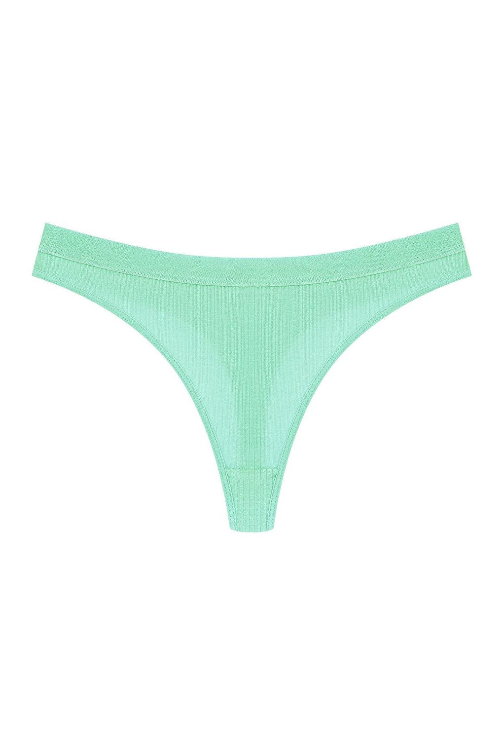 Cotton Ribbed Textured Women's Thong Panties