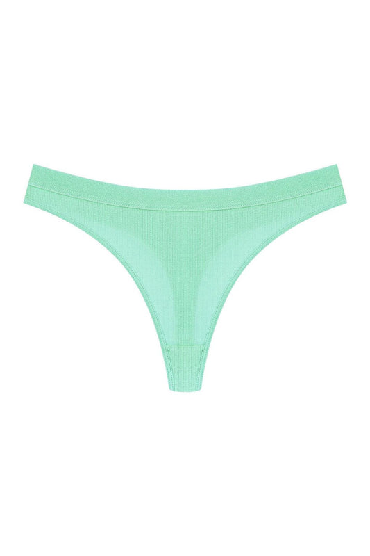 Cotton Ribbed Textured Women's Thong Panties