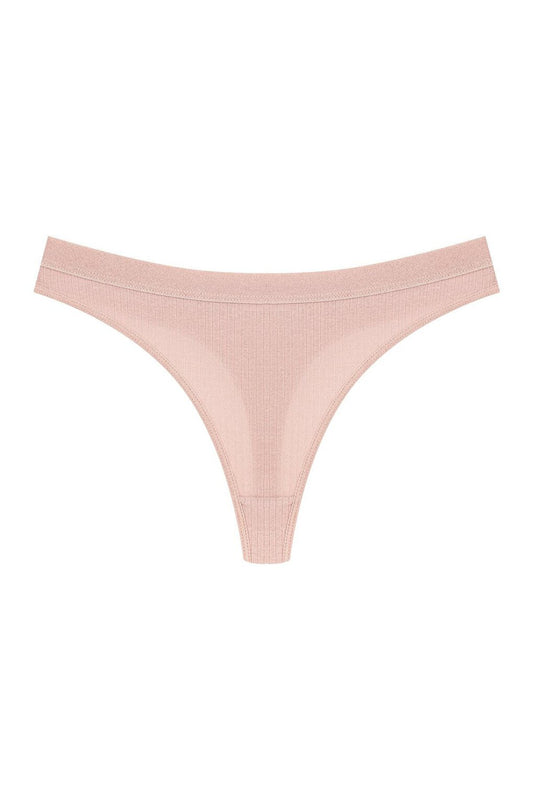 Cotton Ribbed Textured Women's Thong Panties