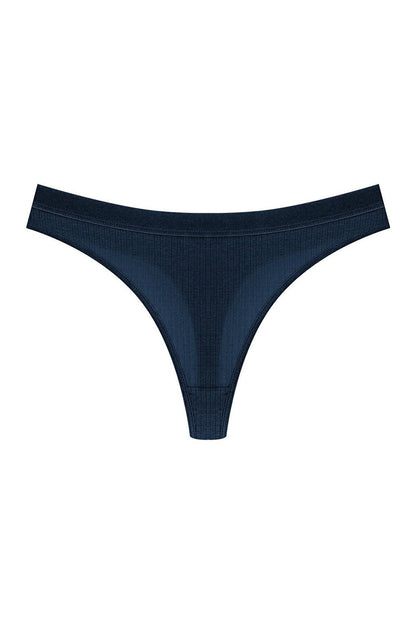 Cotton Ribbed Textured Women's Thong Panties