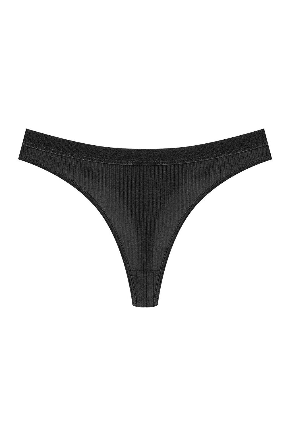 Cotton Ribbed Textured Women's Thong Panties