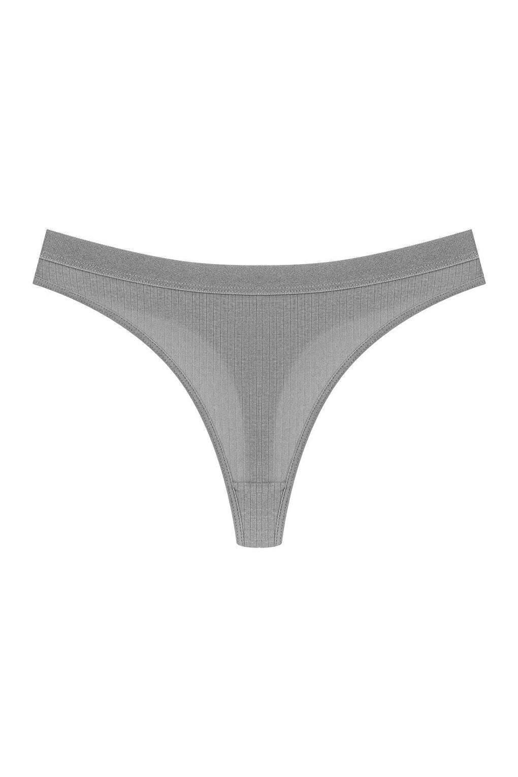 Cotton Ribbed Textured Women's Thong Panties