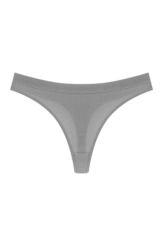 Cotton Ribbed Textured Women's Thong Panties