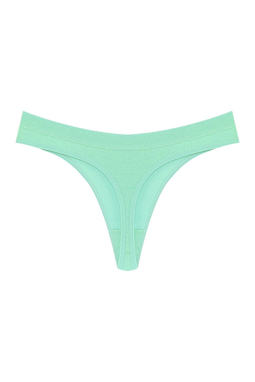 Cotton Ribbed Textured Women's Thong Panties