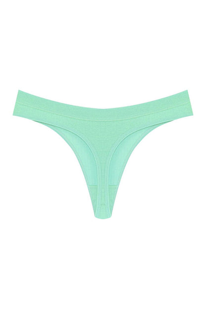 Cotton Ribbed Textured Women's Thong Panties