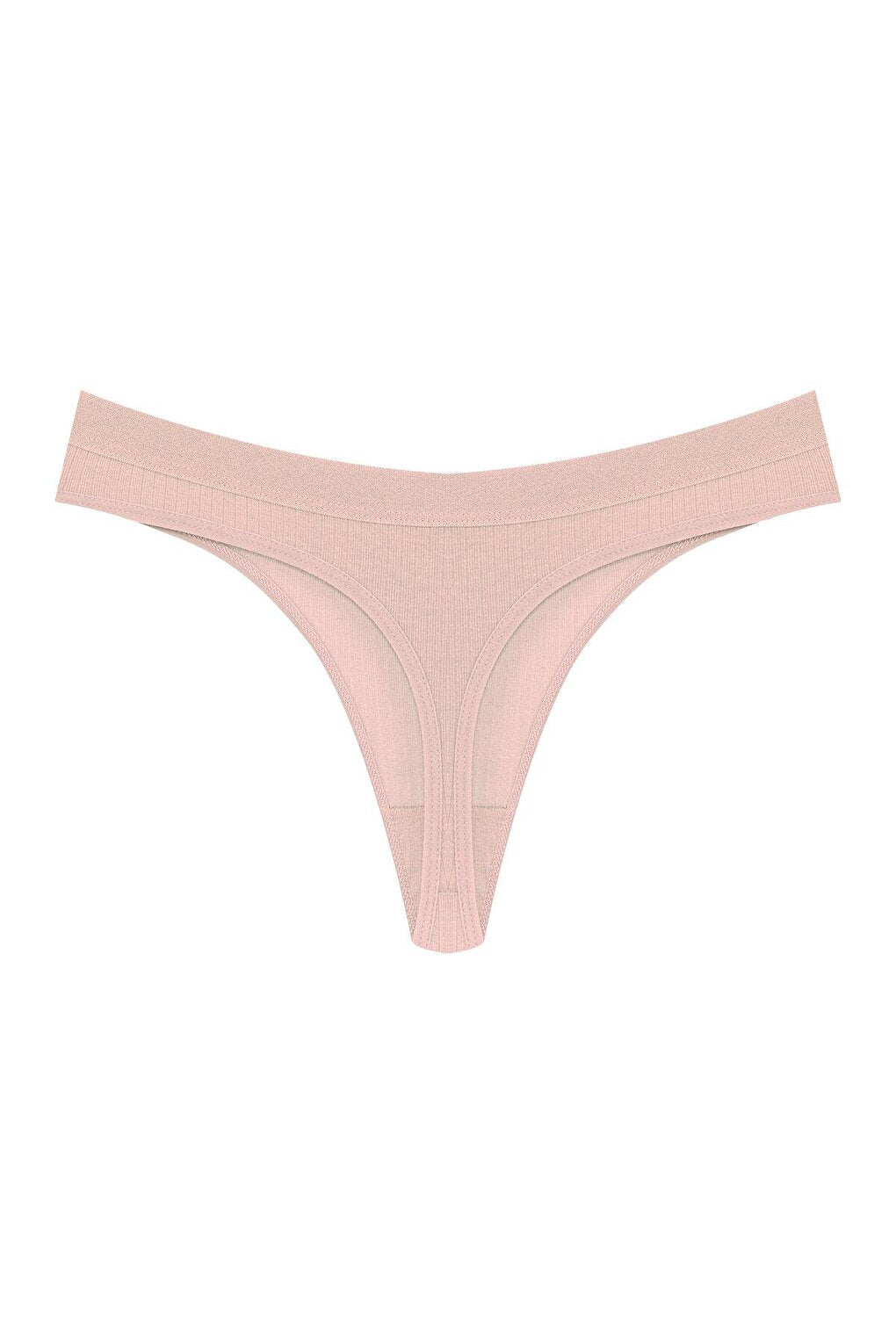 Cotton Ribbed Textured Women's Thong Panties