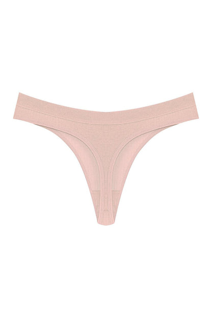 Cotton Ribbed Textured Women's Thong Panties