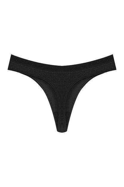 Cotton Ribbed Textured Women's Thong Panties