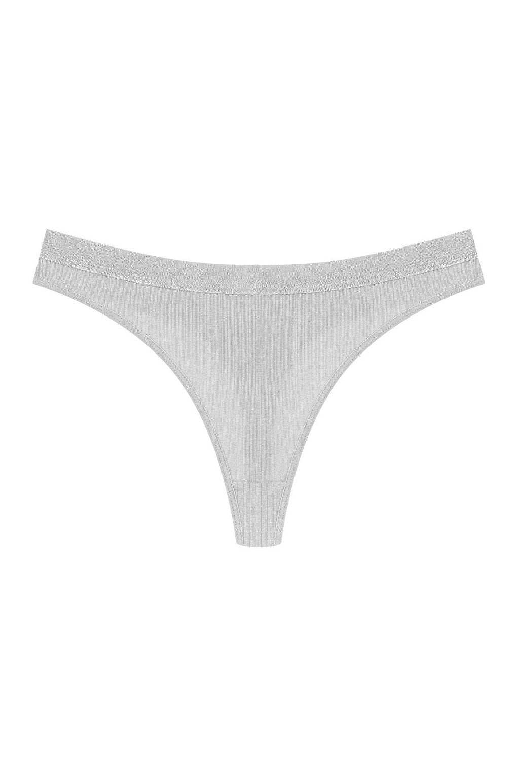 Cotton Ribbed Textured Women's Thong Panties 3-Piece