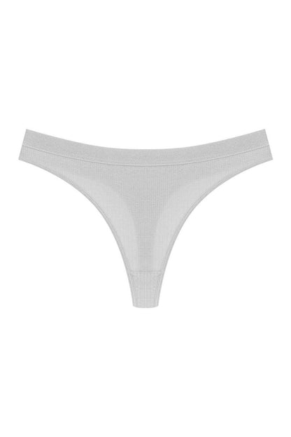 Cotton Ribbed Textured Women's Thong Panties 3-Piece