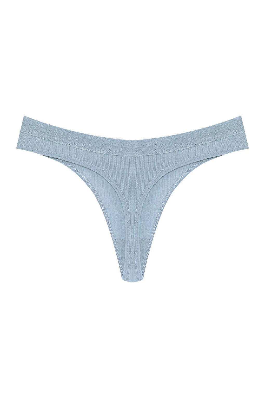 Cotton Ribbed Textured Women's Thong Panties