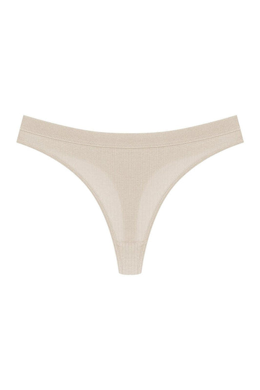 Cotton Ribbed Textured Women's Thong Panties