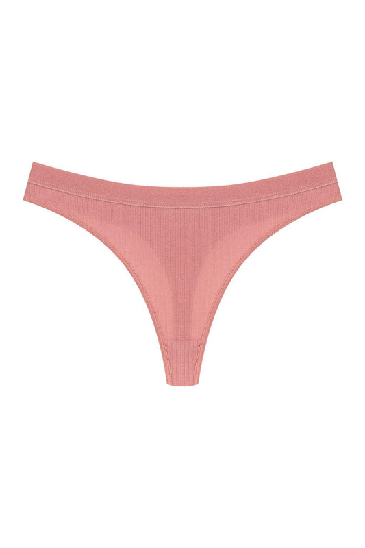 Cotton Ribbed Textured Women's Thong Panties