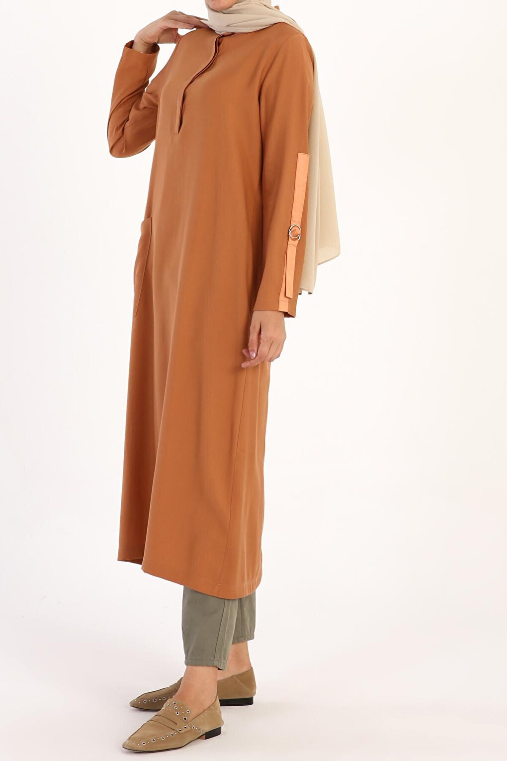 Camel Patchwork Tunic