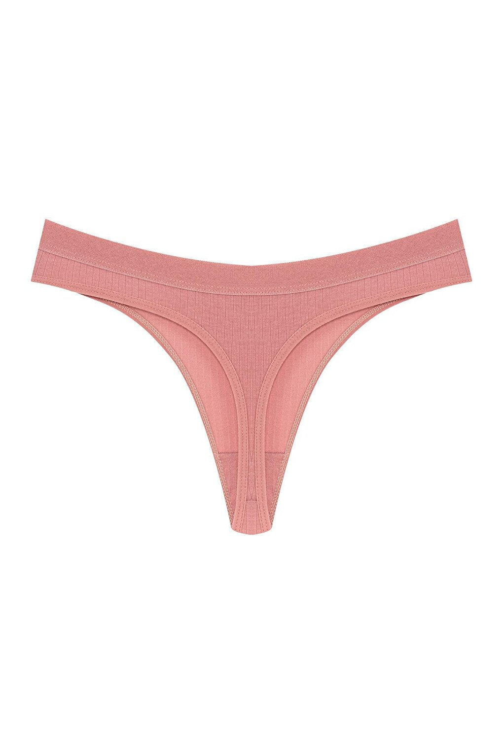 Cotton Ribbed Textured Women's Thong Panties