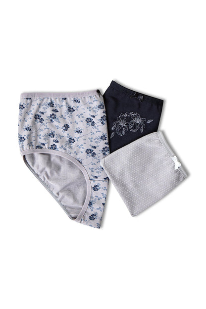 Cotton Patterned Plus Size Women's Panties 3-Piece