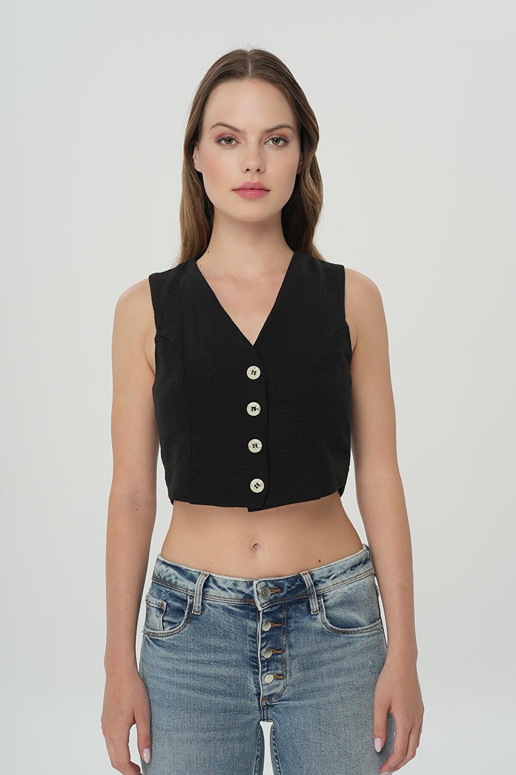 Black Buttoned Classic Vest 75427-020