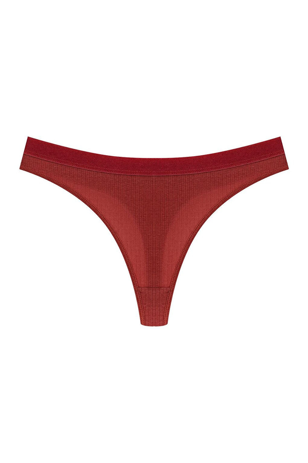 Cotton Ribbed Textured Women's Thong Panties