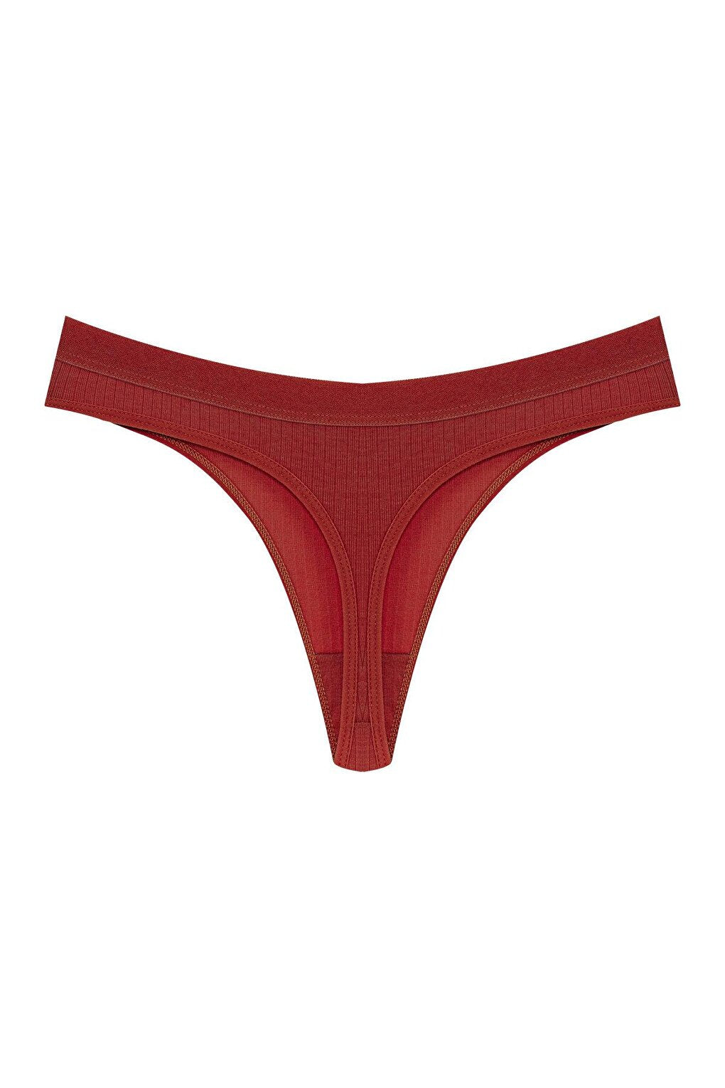 Cotton Ribbed Textured Women's Thong Panties