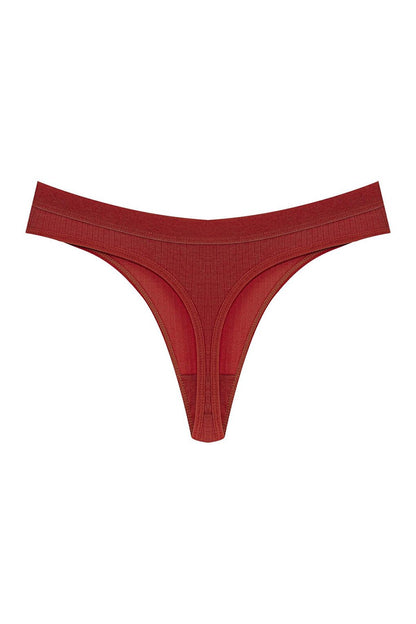 Cotton Ribbed Textured Women's Thong Panties