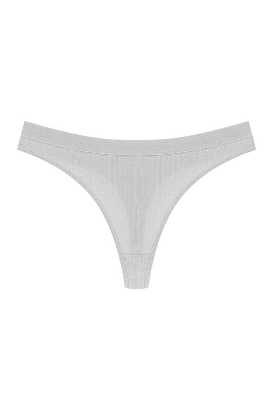 Cotton Ribbed Textured Women's Thong Panties