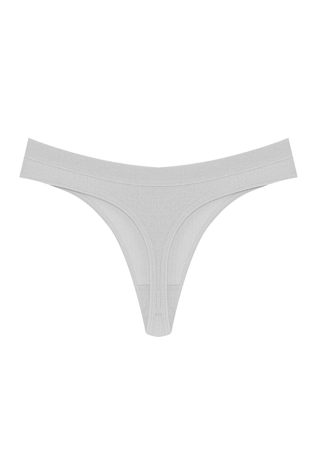 Cotton Ribbed Textured Women's Thong Panties