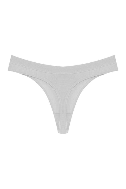 Cotton Ribbed Textured Women's Thong Panties