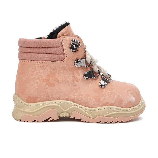 1309 Powder Zippered Baby Girl Boots