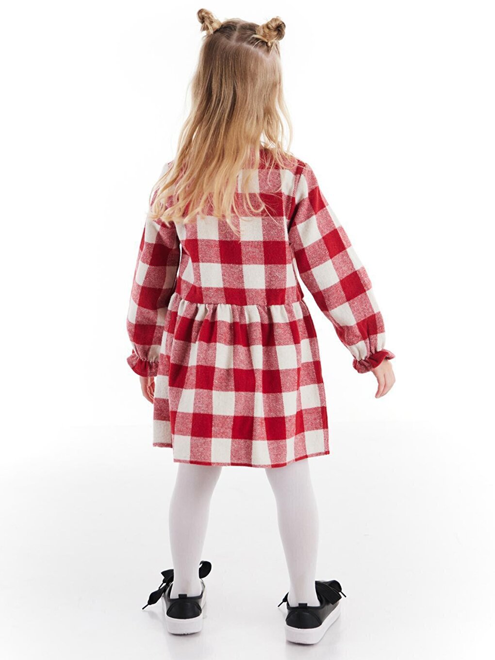 Rabbit Plaid Thick Woven Girls Dress