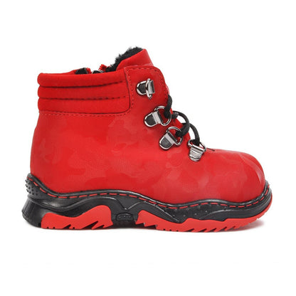 1309 Red Zippered Baby Boots