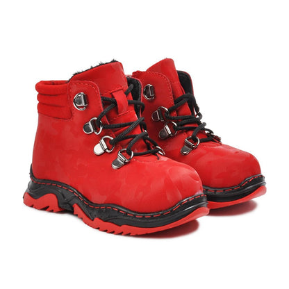 1309 Red Zippered Baby Boots