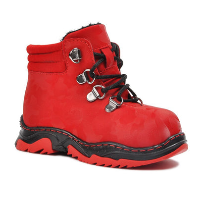 1309 Red Zippered Baby Boots