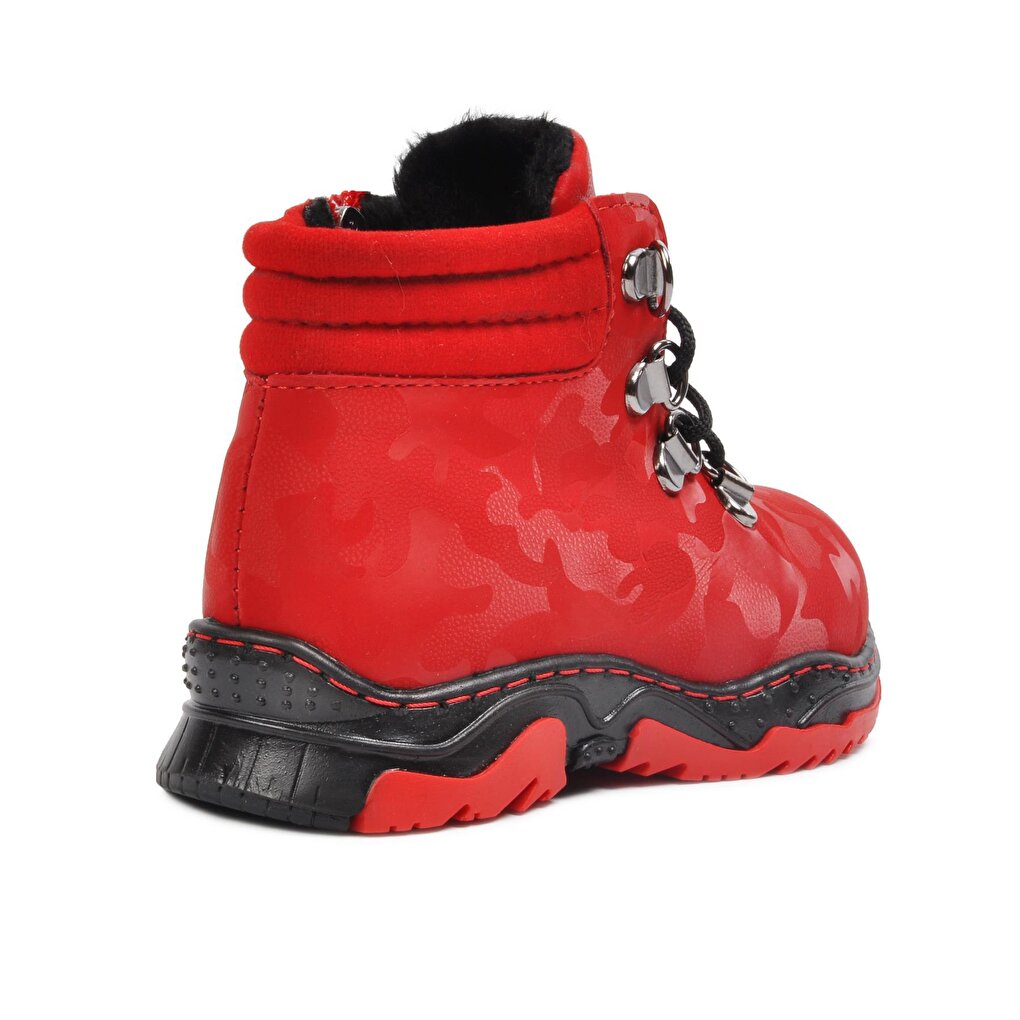 1309 Red Zippered Baby Boots