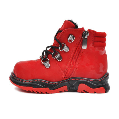 1309 Red Zippered Baby Boots