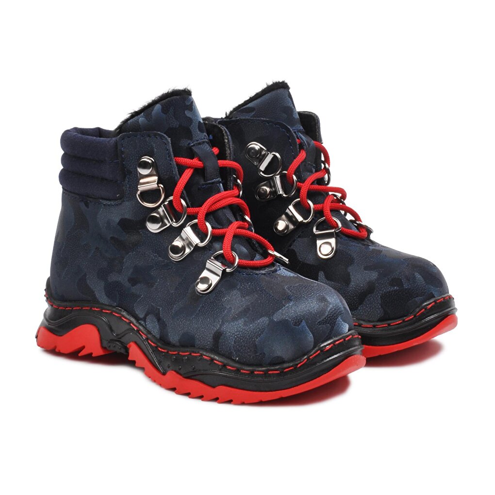 1309 Navy Blue Zippered Baby Boy Boots